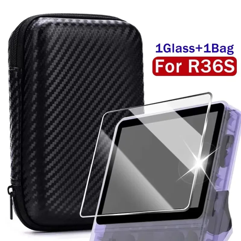 4 IN 1 Case + Glass for R36S Game Console