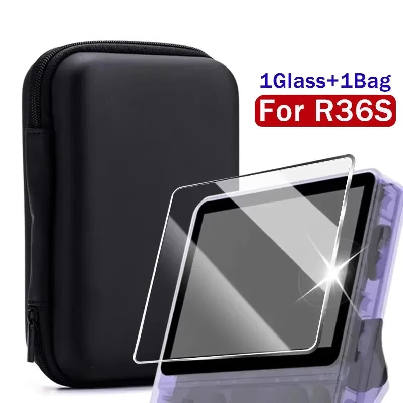 4 IN 1 Case + Glass for R36S Game Console